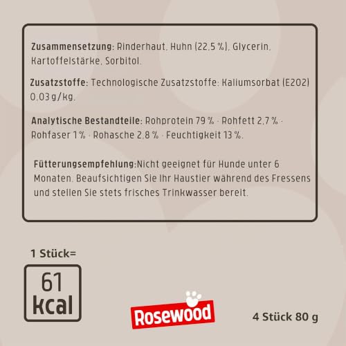 Rosewood Trio Bones Huhn Small – Feste Kauknochen mit Huhn, Kausnack aus Rinderhaut für kleine Hunde, unterstützt die Zahnpflege… – Ansicht 5
