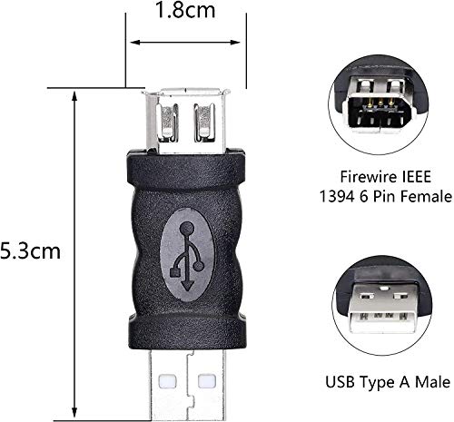 Fastsun Firewire Ieee 1394 6 Pin Female To Usb Male Adaptor Convertor 2Pcs #TOP5