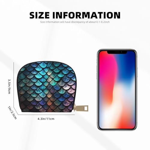 3d Magical Dragon Scales Pattern Credit Card Holder Wallet, Leather Zipper Card Wallet For Women Ladies Rfid Blocking Card Case Small Coin Purse Accordion Wallet Gift2