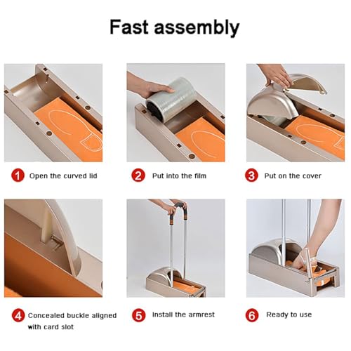 Máquina portátil para cubrir zapatos - Dispensador de película para zapatos con reposabrazos, ideal para uso doméstico, industrial y de laboratorio - Incluye cubrezapatos para facilitar su uso