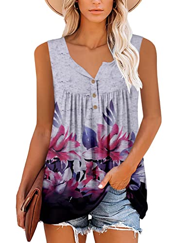 Image of MODARANI Womens Pullover Hoodie Sweatshirts Casual Tunic Tops Kangaroo Pocket Shirts Tie Dye&Floral Print
