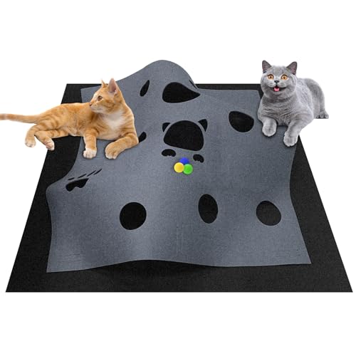 Katzenspielzeug und Kratzmatte,Katzen Filztunnel,Spieltunnel & Liegematte für schlafplatz,für intelligentes Spielen mit Deiner Großkatze und Kätzchen Katzenspielzeug und Kratzmatte,Katzen Filztunnel,Spieltunnel & Liegematte für schlafplatz,für intelligentes Spielen mit Deiner Großkatze und Kätzchen