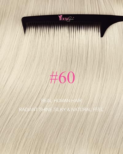 Image of YoungSee Tape in Extensions Human Hair Platinum Blonde Tape in Hair Extensions Human Hair Tape in Extensions Real Human Hair Platinum Blonde 12Inch 30g Glue in Hair Extension for Women 20pcs