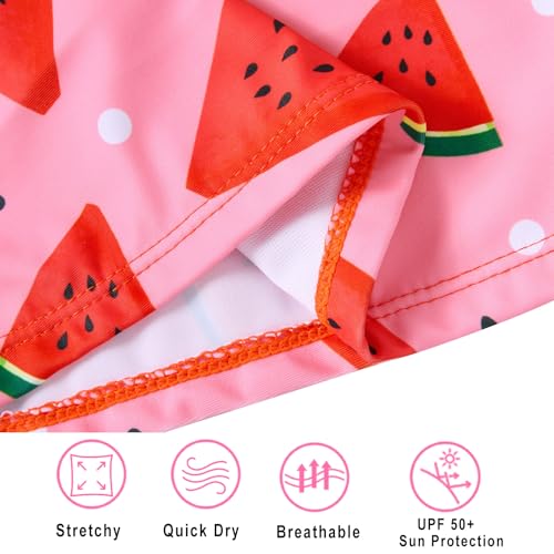 Image of Vogseek Girls Rash Guard Two Pieces Swimsuit Long Sleeve Bathing Suit for 3-10 Years