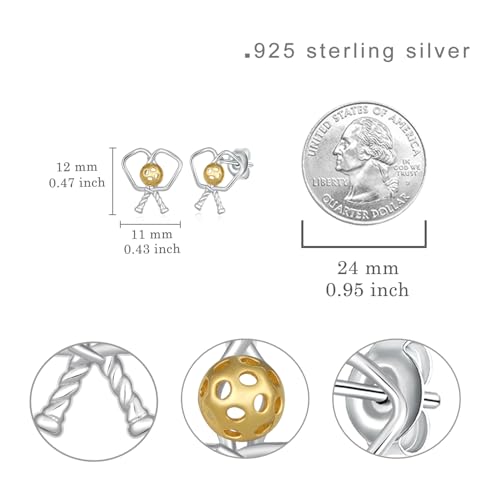 Baseball/Pcikleball/Basketball/Volleyball/Softball/Soccer/Bowling Earrings S925 Sterling Sliver Sport Earrings for Women Sport Jewelry Gifts for Women Sports Fans and Sports Players4