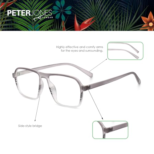 Image of Peter Jones Square Unisex Medium Sleek Optical Frame with Anti Glare Lenses (AG216TP)