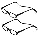 Produktbild 2 Stueck Lesebrille Lesehilfe Schwarz für Herren und Damen +1.5 (50-54 Jahre) Faltbare Einstellbare mit Magnetverschluss und Clip für Alterssichtigkeit und Presbyopie