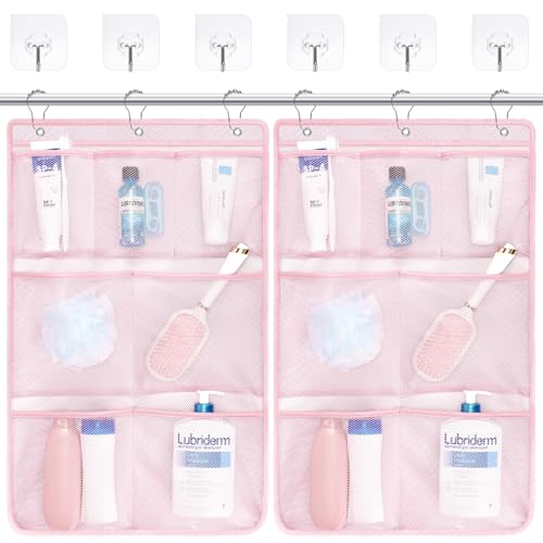 F-color 7-Pocket Mesh Shower Caddy - Hanging Shower Organizer for Cruise