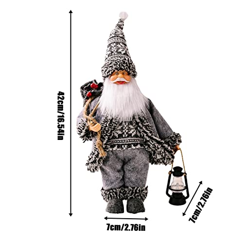 Bonecas de Papai Noel de Natal - Decorações de mesa de estatueta de pé de papai noel com luzes LED,D