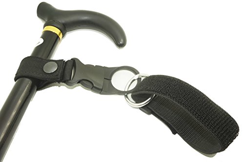 Shenzhen Langtao Bang International Trade Co., Ltd. Cane/Crutch/Walking Stick Support Clip Holder (Yellow) And Elastic Wrist Strap (Black) - Pack Of 1Set #TOP7