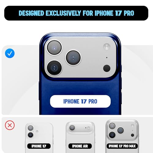 Image of Kratos Active Grip Silicone Case Cover Compatible with iPhone 17 Pro - Enhanced Protection, Wireless Magnetic Charging Case with Raised Edge Camera & Screen Protection, Shock-Resistant Design Blue