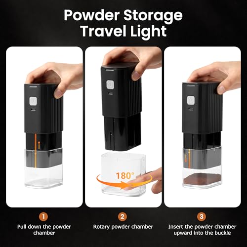 Moulin à café électrique portable acier noir pour moudre sans effort - 4
