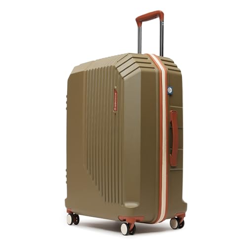 Image of uppercase Vector (Large) 75cm, Check-in Sustainable Trolley Bag, Hardsided Anti-Scratch 8 Wheel Double Spinner Luggage, TSA Lock & Anti-Theft Zippers, Suitcase for Unisex, 2000 Days Warranty (Brown)