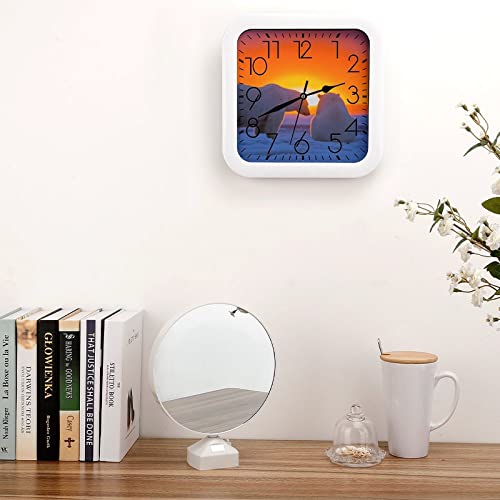 Pendule murale polaire moderne 26x26cm silencieuse pour bureau - 5