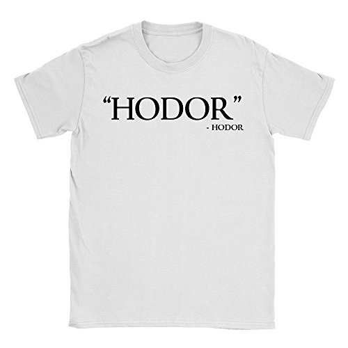 Hodor Mens T-Shirt Medium White Game of Thrones GoT Funny Quote Slogan
