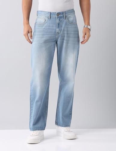 Buy AD by Arvind Indigo Baggy Fit Mid Rise Jeans Blue - Image 7