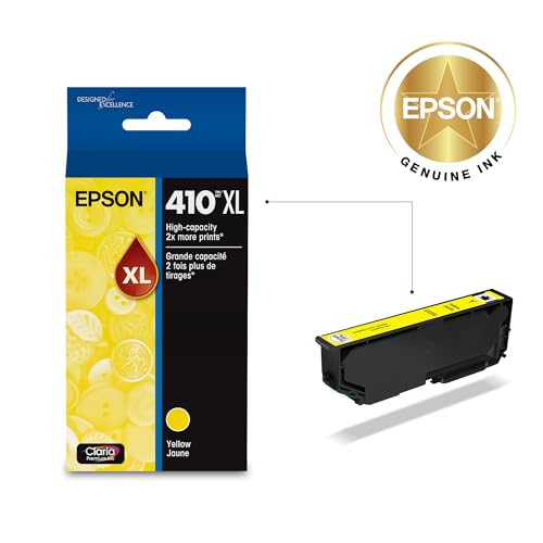 Image of EPSON 410 Claria Premium Ink High Capacity Yellow Cartridge (T410XL420-S) Works with Expression XP-530, 630, 640, 7100, 830