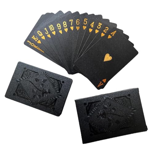 Spiel-Pokerkarten, Rosenmuster-Deck, Set mit 54 Spielkarten, wasserdichte Pokerkarten, Sammel-Unterhaltungskarten, Folien-Pokerkarten, interaktive Kartendecks, Schwarze Spielkarten für Erwachsene