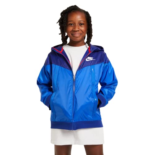Nike Sportswear Windrunner Big Kids' Jacket (Game Royal/Deep Royal Blue/Black, Medium)