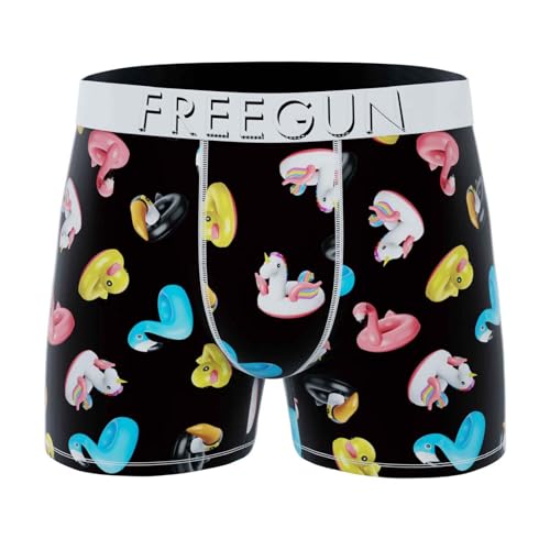 FREEGUN Boxer Homme Microfibre Image (XL, Funny B14)