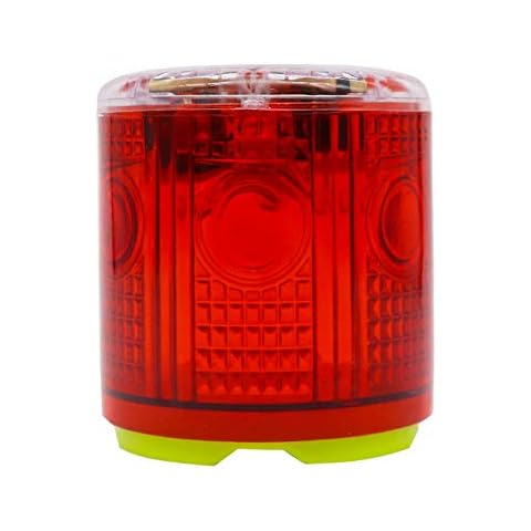 Aolyty Solar Strobe Warning Light Strong Magnetic Base Flashing Super Bright 360 Degree Wireless Automatically Turn On Waterproof for Construction Traffic Factory (Red) Cover