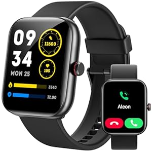 Smart Watch for Men Women, Answer/Make Calls,Smart Watches for iPhone/Samsung/Android, Alexa Built-in,Fitness Watch with Heart Rate Sleep SpO2 Monitor,IP68 Waterproof, 100+ Sports-Black