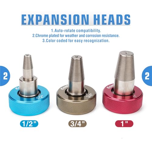 iCrimp IWS-1960DT ProPEX Expansion Tool Kit, Auto Rotation PEX-a Tubing Expander with 1/2'', 3/4'', 1'' Auto Rotation Expansion Heads and PEX Tubing Cutter by IWISS - Used condition - Image 3