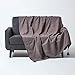 Produktbild Homescapes extra große Tagesdecke Rajput, dunkelgrau, Wohndecke aus 100% Baumwolle, 255 x 360 cm, Sofaüberwurf/Couchüberwurf in RIPP-Optik