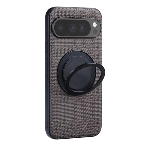 Image of MILLION CASES Back Cover Case for Google Pixel 9 Shockproof Protective Prestige Weave Texture Mag-Safe Kickstand Case for Men & Boys(Brown)
