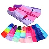 Foyinbet Kids Swim Fins,Short fin Swim Training Flippers for Lap Swimming Snorkelling for Child Girls Boys Teens XS