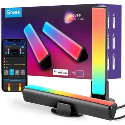 Govee LED Light Bars, Smart WiFi RGBIC TV Backlight, Gaming Lights with Scene and Music Modes, Play Light Bar for PC, TV, Room Decoration, Work with Alexa & Google Assistant