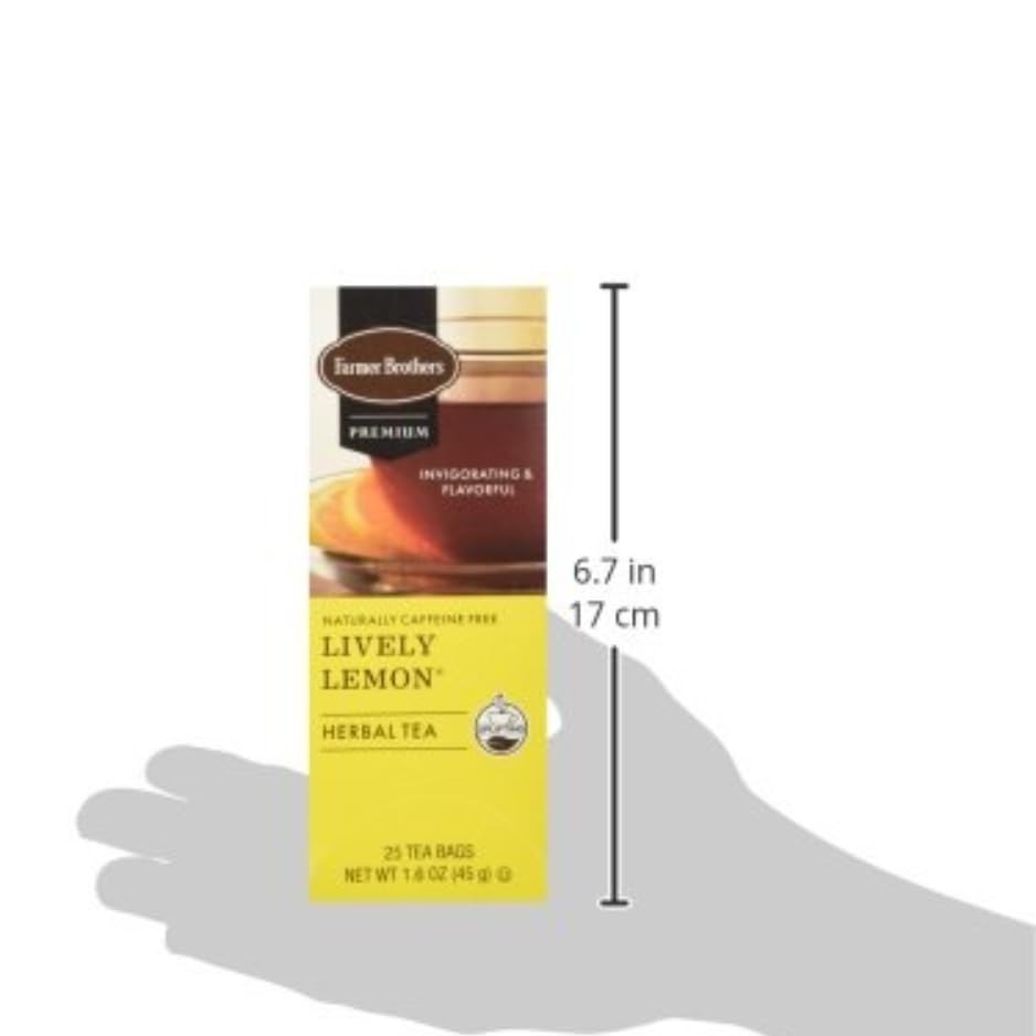 Farmer Brothers Lively Lemon Herbal Tea – 25 Bags, Naturally Caffeine-Free, Refreshing Citrus Flavor, Soothing Herbal Blend for Relaxation & Wellness - Image 4