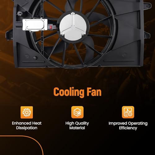 Image of maXpeedingrods 621-045 Radiator Cooling Fan for Ford Taurus Single Fan 2008-2012 with Control Module, for Mercury Sable 2008-2009, for Lincoln MKS 2009-2012, 621890 8G1Z8C607A 8G1Z8C607B FO3115174