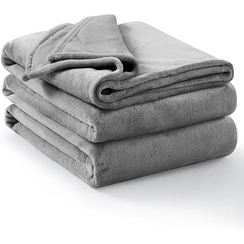 Aisbo Grey Fleece Blanket Throw 220x240cm Cover