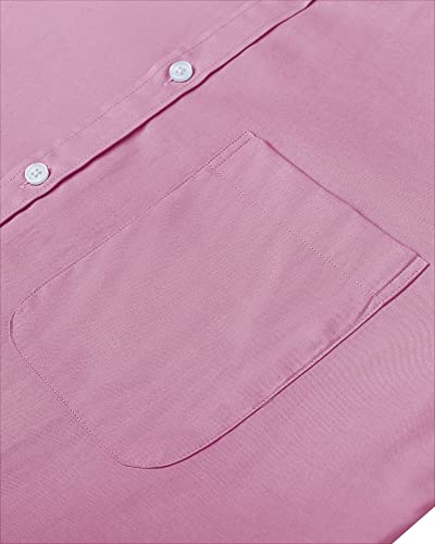 Image of Alimens & Gentle Mens Solid Oxford Shirt Long Sleeve Dress Shirt Work Casual Button Down Shirts with Pocket