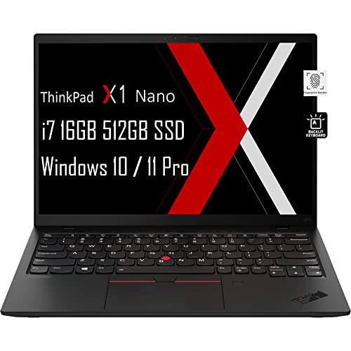 Lenovo ThinkPad X1 Nano Business Laptop (13' 2k, Intel Core i7-1160G7, 16GB RAM, 512GB SSD), 1.99lbs, Long Battery Life, Thunderbolt 4, Backlit, Fingerprint, 3-Year Warranty, Win 10 / 11 Pro, Black