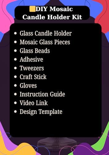 DEMMEX DIY Turkish Mosaic Tealight Candle Holder Kit - Beginner Mosaic Art & Craft Project for Adults and Teens - No Grout or Plaster - 4x4 in. DIY Home Decor & Gift Set, Fun & Easy (Turquoise&Green) - Thumbnail 2