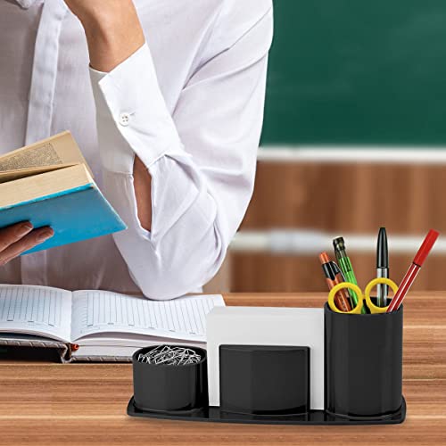 Acrimet Millennium Desktop Organizer Holder For Pen, Pencil, Clip, Paper And Desk Accessories (Plastic) (Paper Included) (Black Color) #TOP5