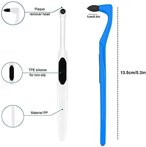 RMFC 2PCS Tartar Remover Tooth Cleaning, Tooth Stain Eraser, Teeth Cleaning Kit Removes Plaque & Impurities for Teeth, Teeth Polishing Tooth Stain RemoverWhite & Blue