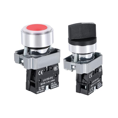 Interrupteur bouton-poussoir 22mm BA45 rouge 1NO1NC ouverture fermeture