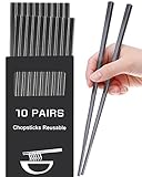 Reusable Chopsticks ，10 Pairs Dishwasher Safe Fiberglass Chopsticks Set,9.5 inch Japanese Chinese...
