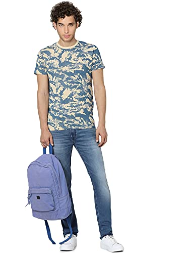 Image of Jack & Jones Men's Cotton Printed Slim Fit Crew Neck T-Shirt