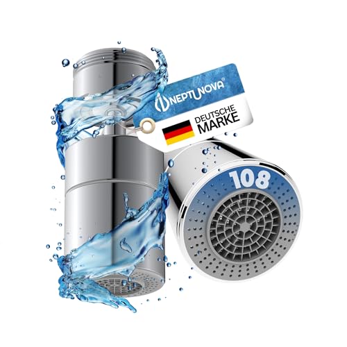NEPTUNOVA Wasserhahn Verlängerung 360 schwenkbar - drehbarer Wasserhahn Aufsatz für Küche & Bad - universell & sparender Strahlregler aus Messing (Chrom M24 männliches Aussengewinde)