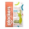 Plackers Palillos de hilo dental Dual Gripz para niños con mango de doble agarre, sabor a bayas silvestres, 90 unidades