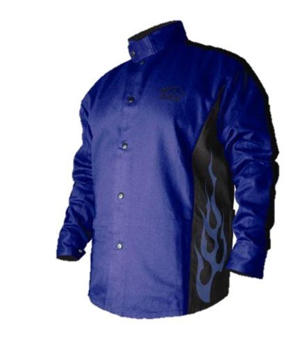 Bsx Bxrb9C 3Xl Blue With Blue Flames Welding Jacket by Revco Industries