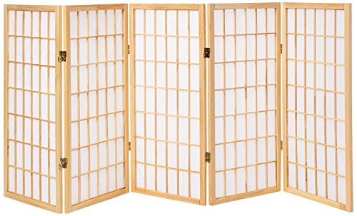 Oriental Furniture 3 ft. Tall Window Pane Shoji Screen - Natural - 5 Panels(B) Oriental Furniture 3 ft. Tall Window Pane Shoji Screen - Natural - 5 Panels(B)