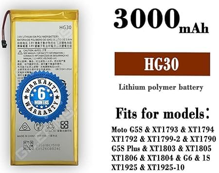 Image of Original HG30 Battery for Motorola G6 XT1791 XT1792 XT1793 XT1794 XT1795 XT1805 Battrey with 6 Month Warranty** (FF205)