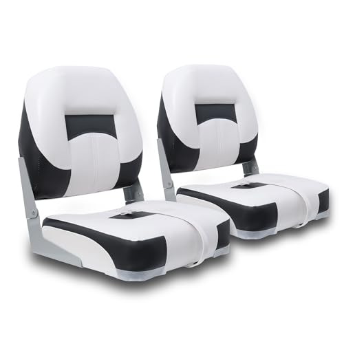 Vancus Low Back Boat Seat Folding Fishing Bass Boat Seats 2 Pack Clearance