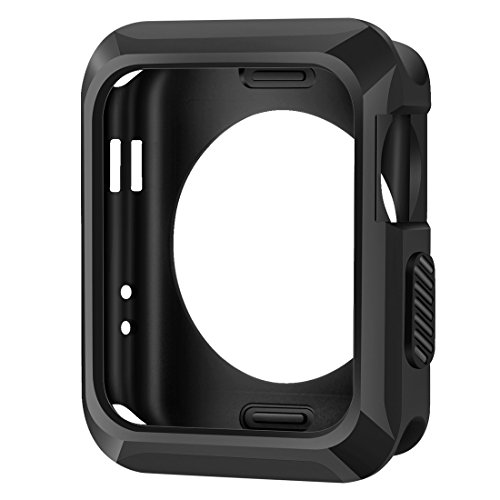 iiteeology Replacement for Apple Watch Case 42mm, Universal TPU Protective Case for Apple iWatch Series 3 Series 2 Series 1 (Matte Black)