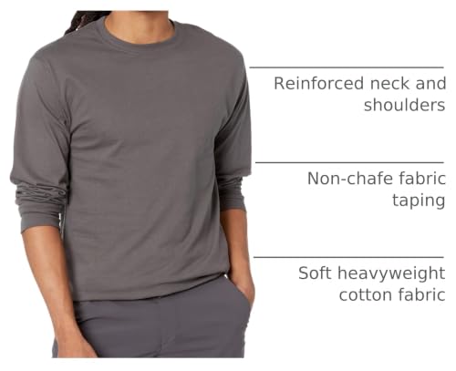Image of Hanes Men's Beefy Long Sleeve Shirt, 1 or 2 Pack